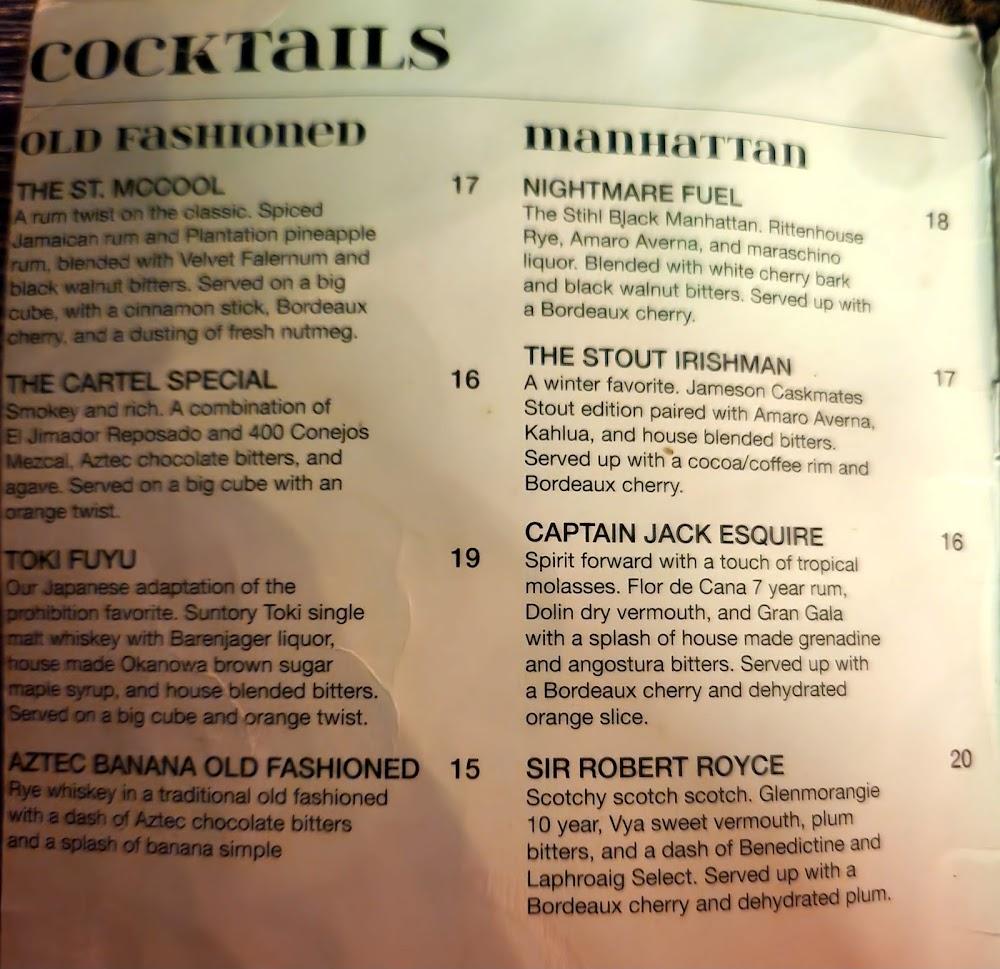The Stihl Whiskey Bar Menu image 3